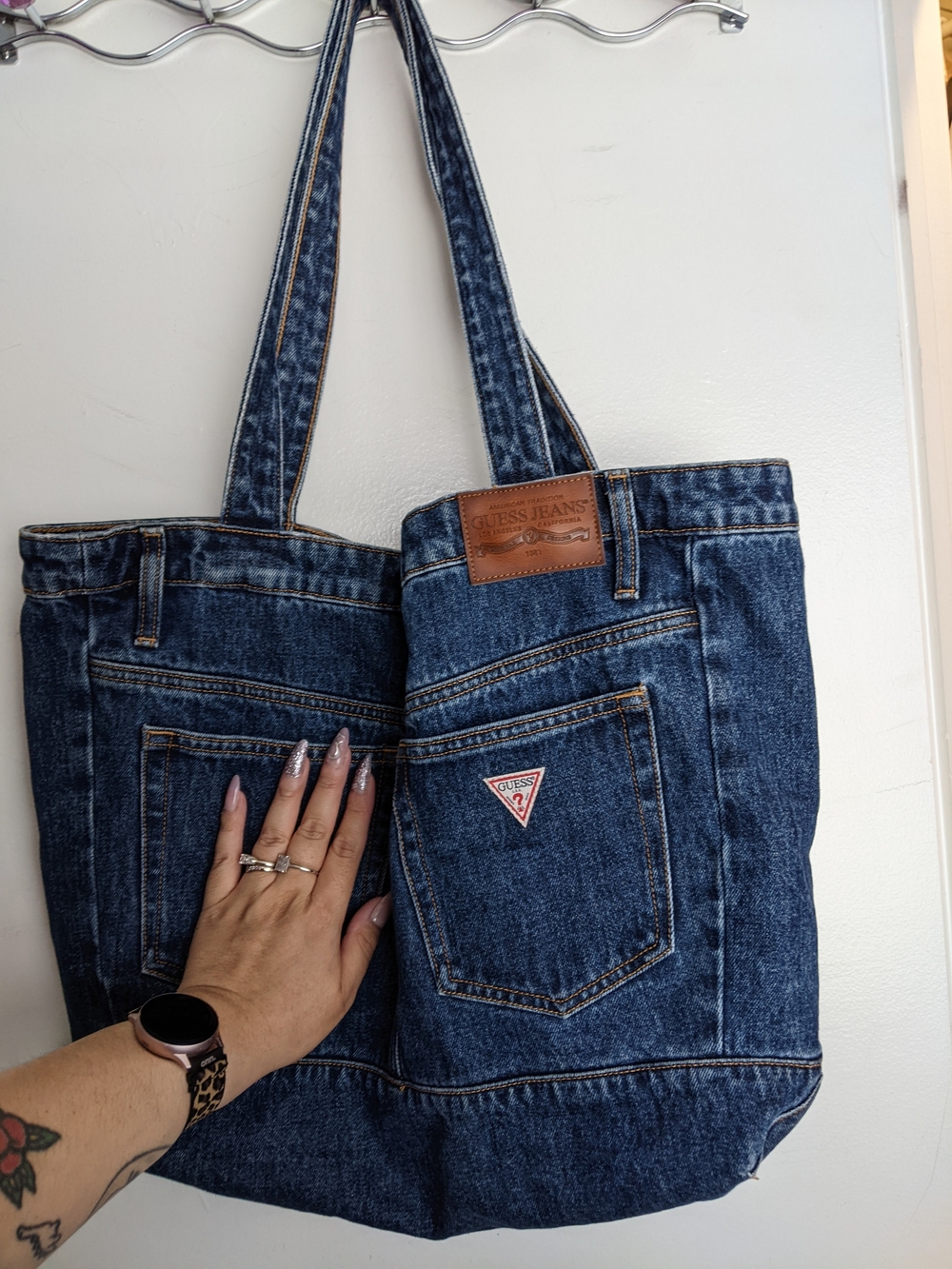 Guess Denim Tote Bag - Indigo Blue - Picture 2 of 2